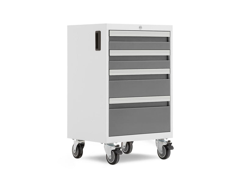 Bold 3.0 Series Lockable 4-Drawer Rolling Tool Cabinet, Fully-Welded, 600-lb Capacity, White/Platinum, 21-in Z5548