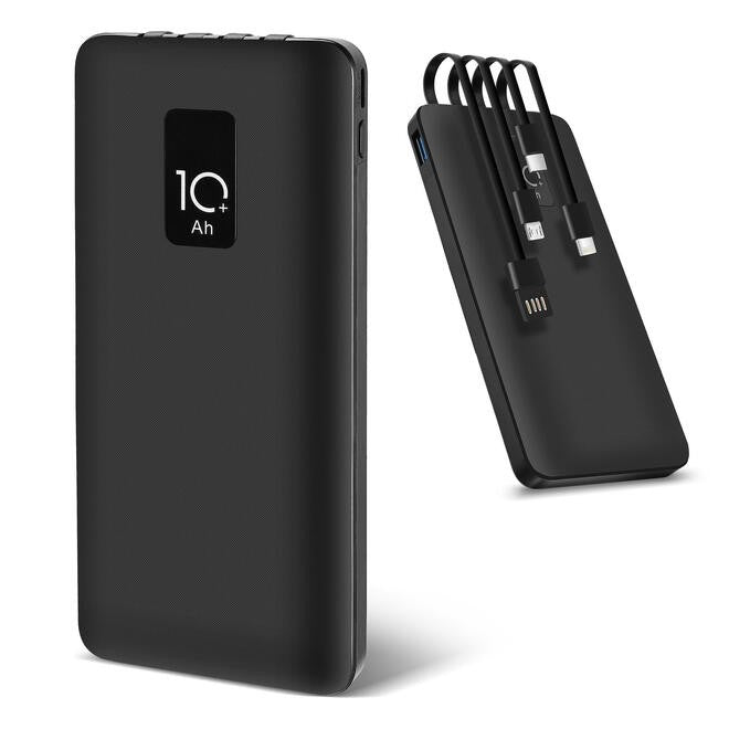 4 in 1 Fast Charging Power Bank with Built-in Cables, 10000mAh - PrimeCables M7413