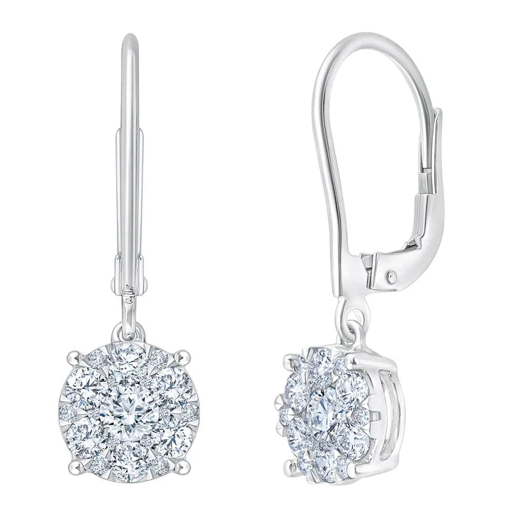 Round Brilliant Diamond Drop Earrings (1.00 ctw) N4132