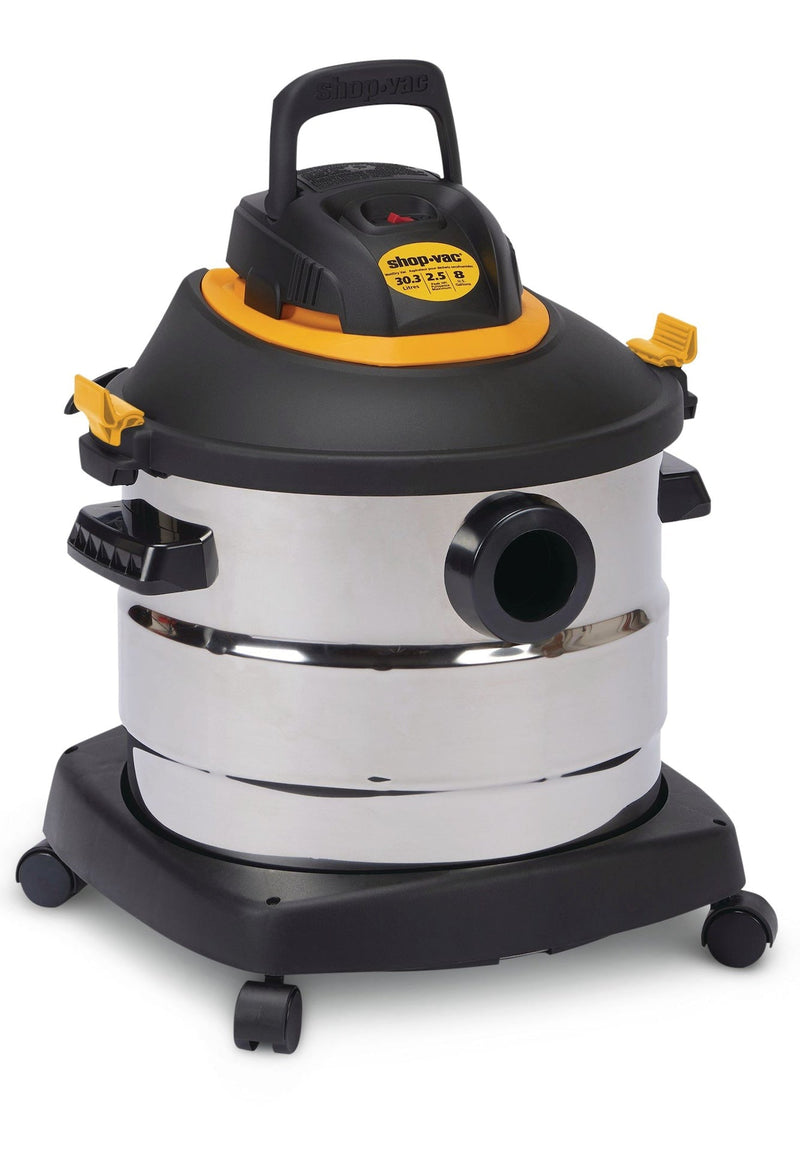 2031848 2.5 Peak HP Stainless Steel Wet/Dry Shop Vacuum with Hose and Accessories, 30-L O5720