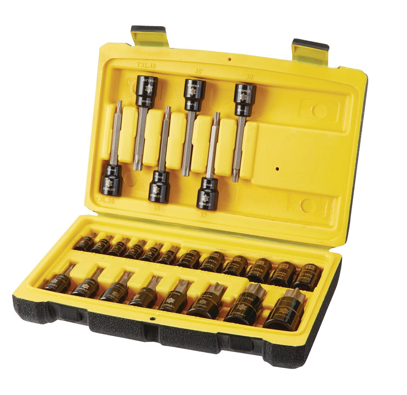 Professional Grade Black Chrome Star-drive Bit Socket Set, 26-pc, SAE/Metric P0389
