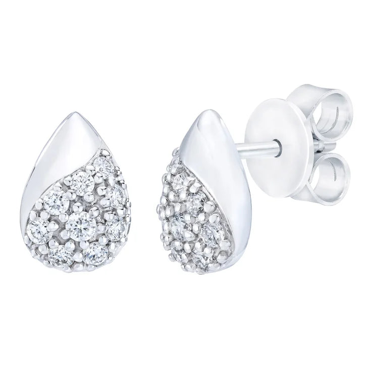 Teardrop Shaped Round Brilliant Diamond Earrings (0.32 ctw) G3673