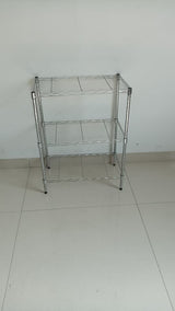 3-Tier Storage Rack, No Tool Assembly, Chrome