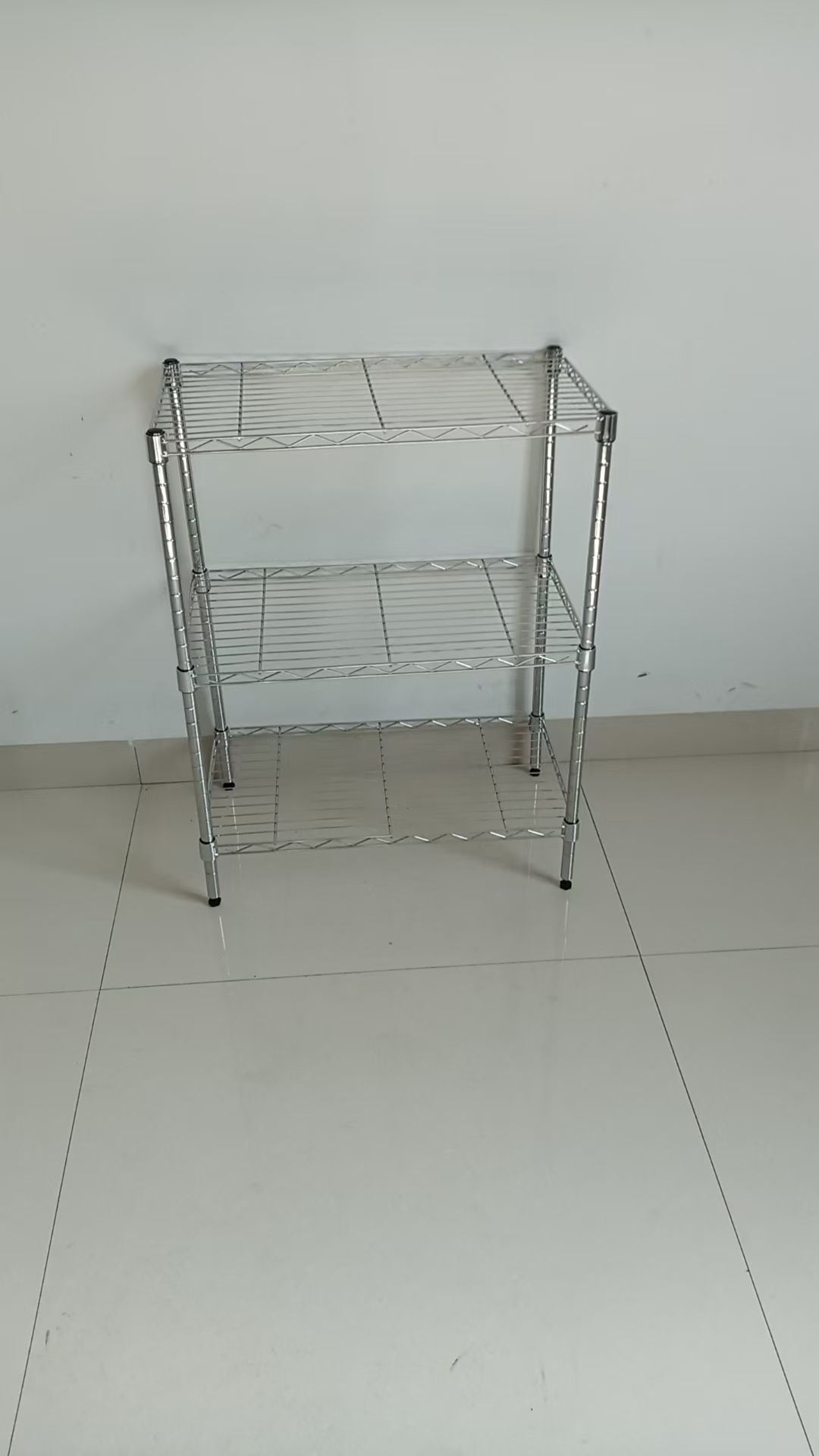 3-Tier Storage Rack, No Tool Assembly, Chrome