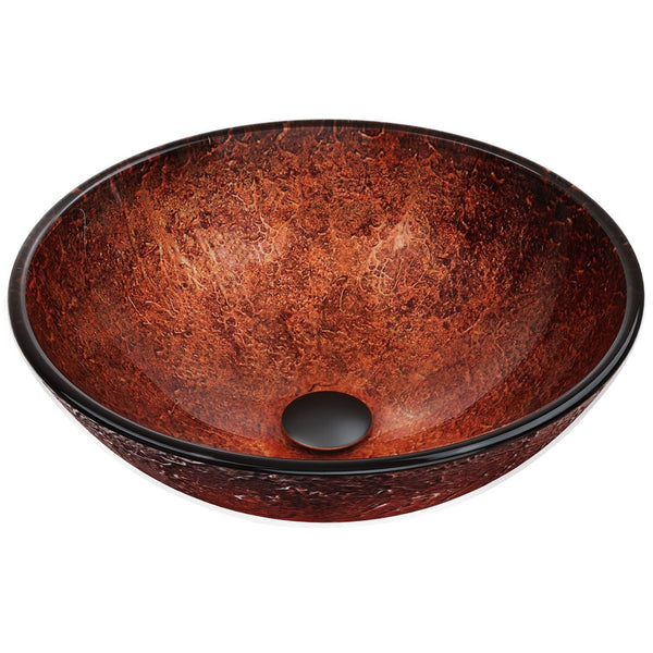 Mahogany Moon Glass Vessel Bathroom Sink M5558