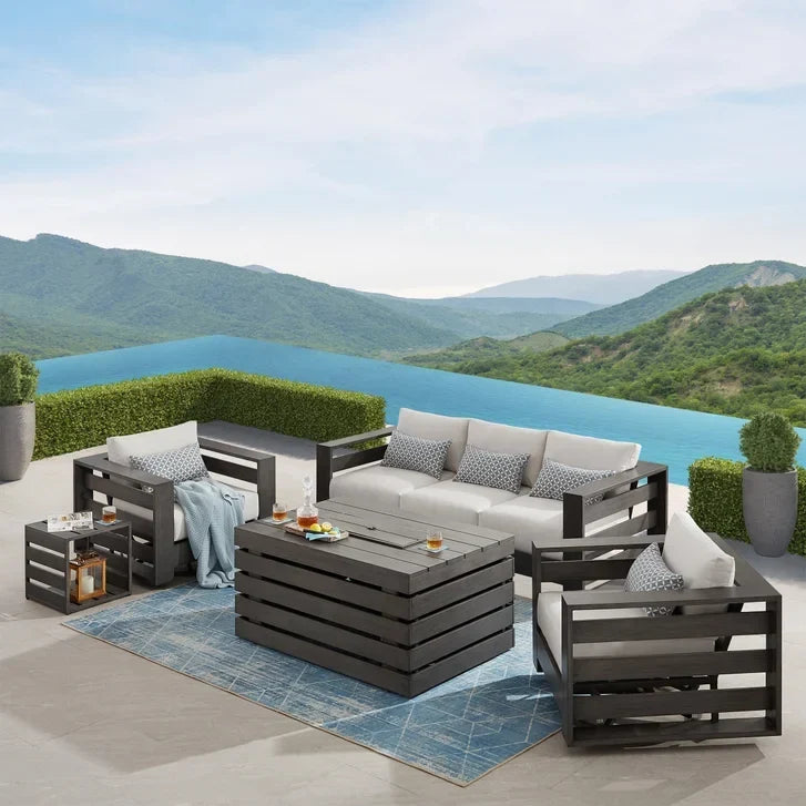 Whitney 5-piece Patio Conversation Set with Fire Table U3220